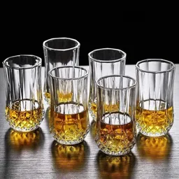 rosefinch (Pack of 6) Crystal Glass Tumblers for Water, Juice, Beer, Wine, Cocktails, Whiskey Glass Glass Set Water/Juice Glass-picture-24