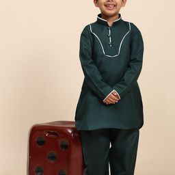 Pro-Ethic STYLE DEVELOPER Boys Yoke Design Regular Thread Work Kurta with Pyjamas-picture-9