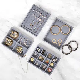 La Trove Grey 4 Pieces Regular Jewellery Organiser-picture-13