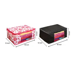 Home Fresh Pink & Black 2 Pieces Printed Multi-Utility Organisers image 3
