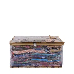 Kuber Industries Golden Printed Saree Organiser-picture-24