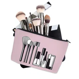HOUSE OF QUIRK Pink Printed Multipurpose Makeup Cosmetic Organisers-image-80