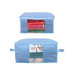 Kuber Industries Set Of 6 Blue Printed Saree Cover Organizer image 4