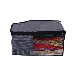Kuber Industries Set Of 6 Grey & Black Striped Foldable Blouse Cover Organisers image 3