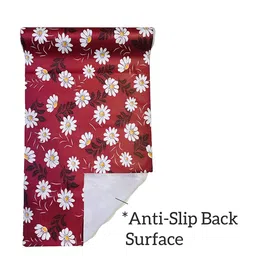 Dakshya Industries Maroon & White Floral Printed PVC Shelf Liner image 4