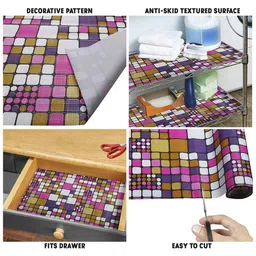 Dakshya Industries Purple Printed Anti Slip Self CoverRoll-5m image 3