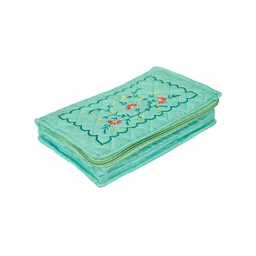 Kuber Industries Green Embroidery Design Portable Jewellery Organizer image 5