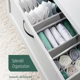 Kuber Industries Grey Set of 6 Reusable Drawer Organiser Organisers image 3