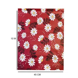Dakshya Industries Maroon & White Floral Printed PVC Shelf Liner image 2