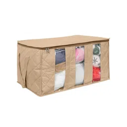 prettykrafts Set Of 3 Beige Underbed Storage Box Clothing Organizer with 3 Partitions image 2