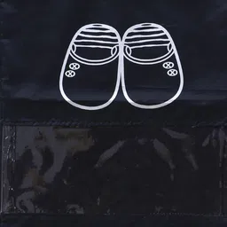 Kuber Industries Black Set of 12 Parachute Water Resistant & Dust Proof Shoe Bags image 2