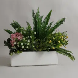yuccabe italia White Polymer 24 Inch Rectangular Railing Planter image 1
