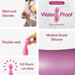 bloom Gliding Temptation Combo | Massager + Lubricant (50 ml)|For Stress Management image 5