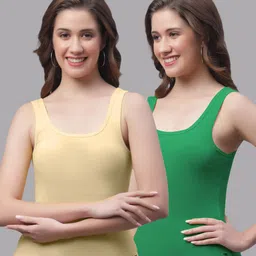 Friskers Pack Of 2 Rib Sleeveless Cotton Tank Tops-picture-34