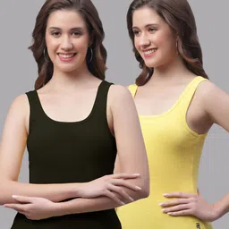 Friskers Pack Of 2 Scoop Neck Sleeveless Cotton Tank Top-picture-27