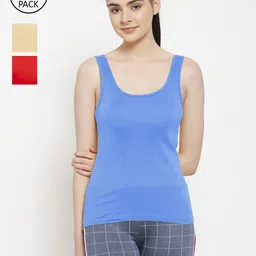 Friskers Women Pack of 3 Red & Blue Tank Tops-picture-25