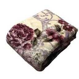 Signature Green &Brown Floral Heavy Winter Double Bed Blanket image 1