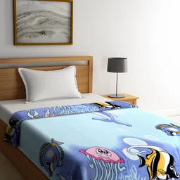 Cortina Blue Cartoon Characters AC Room 250 GSM Single Bed Blanket-image-22