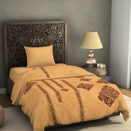 SPACES Banjara Yellow Floral Printed AC Room 350 GSM Single Bed Blanket-picture-4