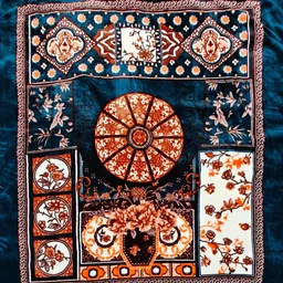 CHHAVI INDIA Navy Blue & White Heavy Winter 450 GSM Cotton Double Bed Blanket image 3