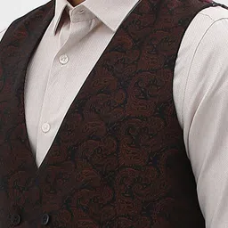 allen solly Men Three Piece Suit Self Design Suit image 2