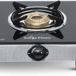 LPG Stove Atlas Toughened Glass Top, Single Burner Chulha Glass Manual Gas Stove-image-0