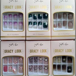 navee Party Wear Artificial Nails Long-Lasting with Storage Box Nails Glue (Pack of 6)-picture-14