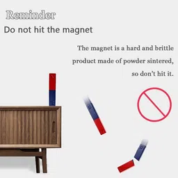 deziine 2 Piece Bar Magnet Set Physics Experiment Tool N / S Bar Multipurpose Office Magnets Pack of 2 image 5