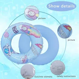 ridigo 3 ps Swim Ring with different size ,Space Theme Design, Durable Pool Float for Kids, Fun Summer Water Accessory(Pack of 3) Swim Floatation Belt image 2