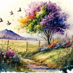 shubhfly 47 cm Beautiful Nature Multicolor Wallpaper Poster for Wall Decor Bedroom Living Room Self Adhesive Sticker image 1