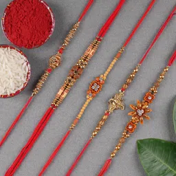 flyrra Designer 6001 Assorted Rakhi, Chawal Roli Pack Set-picture-19