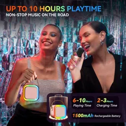 FYDs Mini Karaoke Machine, RGB Light Wireless Speaker Microphone Pack of 1 5.6 W Bluetooth Home Audio Speaker image 5