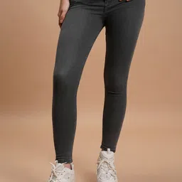 basics by tokyo talkies Tokyo Talkies Women Grey Skinny Fit Clean Look Stretchable Jeans-picture-26