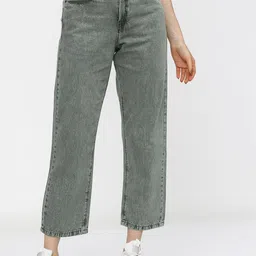 Tokyo Talkies Women Green Wide Leg Heavy Fade Jeans-image-95