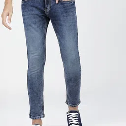 KETCH Men Blue Tapered Fit Heavy Fade Stretchable Jeans-picture-37