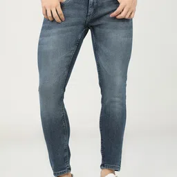 HIGHLANDER Men Blue Tapered Fit Heavy Fade Stretchable Jeans image 1