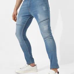 Campus Sutra Men Smart Slim Fit Low Distressed Heavy Fade Stretchable Cotton Jeans-picture-19