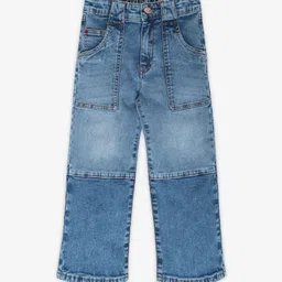 Ed-a-Mamma Girls Comfort Mid Rise Clean Look Heavy Fade Stretchable Jeans-picture-19