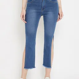 Nifty Women Bootcut Mid-Rise Heavy Fade Clean Look Stretchable Cotton Jeans-image-54
