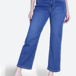 FCK-3 Women Erik Wide Leg High-Rise Light Fade Clean Look Stretchable Jeans-image-99