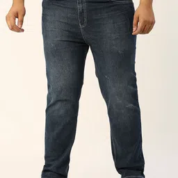 ZUSH Men Plus Size Mid Rise Clean Look Light Fade Stretchable Jeans-picture-27