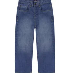 KiddoPanti Girls Mid Rise Clean Look Light Fade Stretchable Frayed Denim Jeans-picture-14