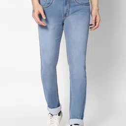 HJ HASASI Men Blue Heavy Fade Stretchable Jeans-picture-35