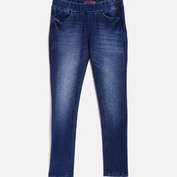Crimsoune Club Girls Blue Heavy Fade Stretchable Jeans-image-61