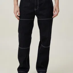 Kotty Men Black Jean Straight Fit Low-Rise Clean Look Stretchable Jeans-picture-19
