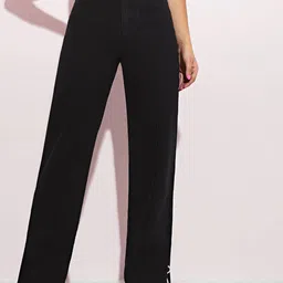 Kotty Women Jean Straight Fit High-Rise Stretchable Slit Jeans-image-43