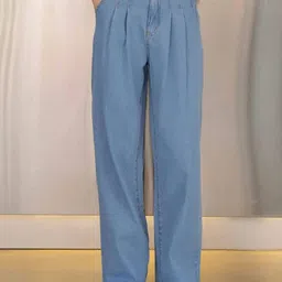 Kotty Women Light Blue Jean Straight Fit High Rise Stretchable Jeans-picture-16
