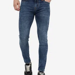 JADE BLUE Men Slim Fit Heavy Fade Clean Look Whiskers & Chevrons Cotton Jeans-picture-31