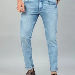 Bushirt Men Slim Fit Heavy Fade Clean Look Whiskers & Chevrons Stretchable Jeans image 1