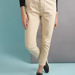 Freehand by The Indian Garage Co Women Beige High-Rise Mom Fit Stretchable Jeans-picture-16